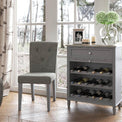Lifestyle image with The Mulsanne Grey French Style Fabric Dining Chairs