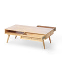 Venti Natural Mango Wood and Cane Coffee Table with Storage