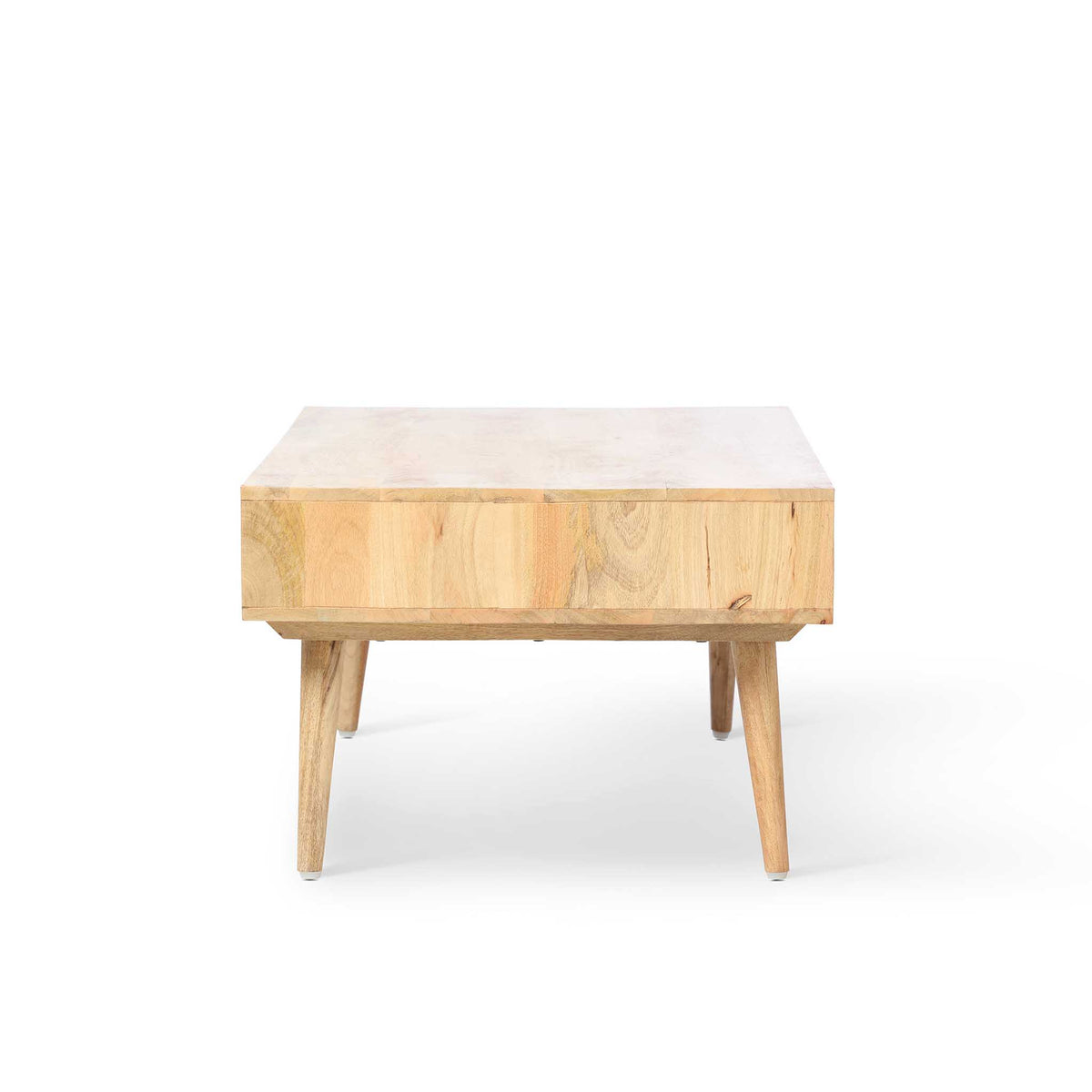 Venti Natural Mango Wood and Cane Coffee Table with Scandi legs