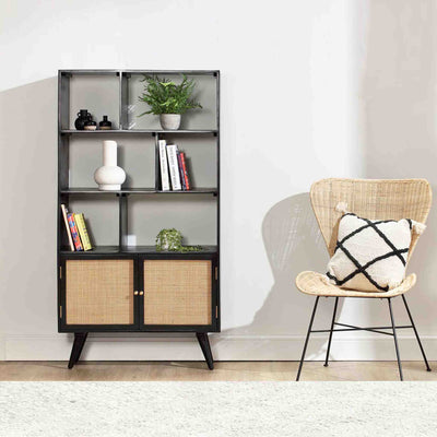 Venti Mango and Cane Bookcase