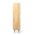 Venti Natural Mango Wood and Cane Large Bookcase Cabinet with Scandi Legs
