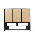 Venti Black Mango Wood & Cane Headboard from Roseland Furniture