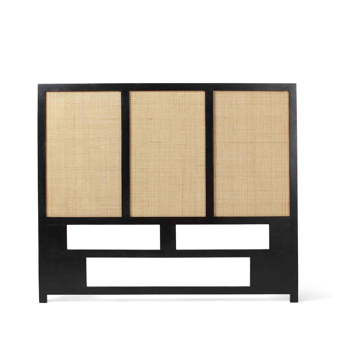 Venti Black Mango Wood & Cane Headboard from Roseland Furniture