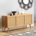 Venti Natural Mango Wood and Cane Large Sideboard Cabinet Lifestyle