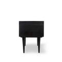 Venti Black Mango Wood & Cane Home Office Desk or Dressing Table with Scandi Legs