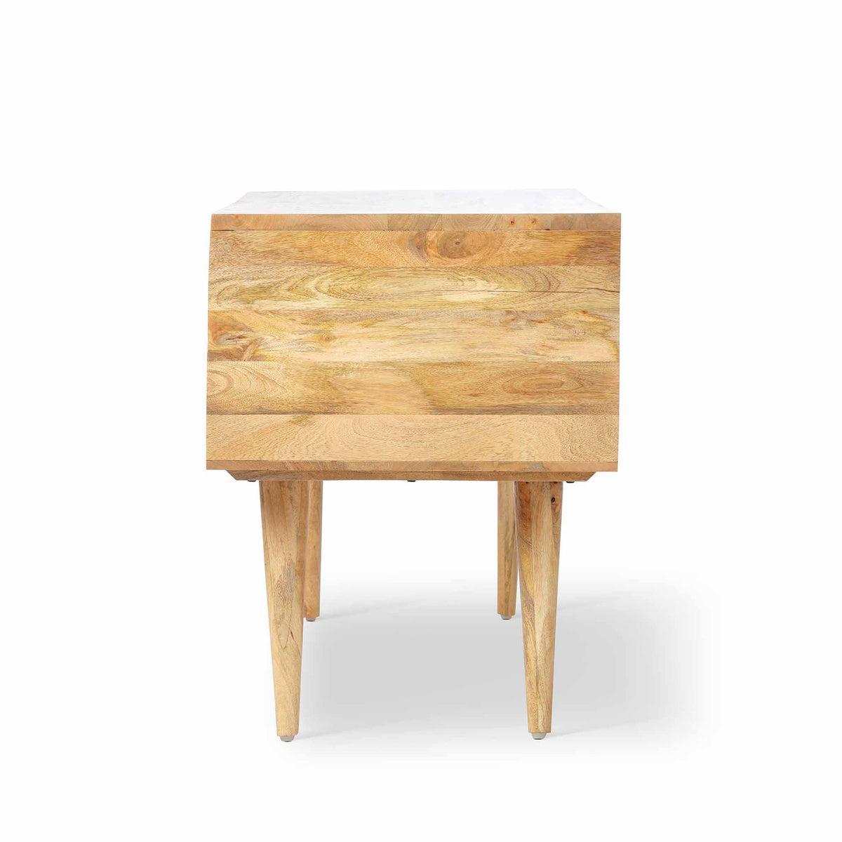 Venti Natural Mango Wood & Cane Home Office Desk or Dressing Table with Scandi Legs