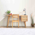 Venti Natural Mango Wood & Cane Home Office Desk or Dressing Table Lifestyle
