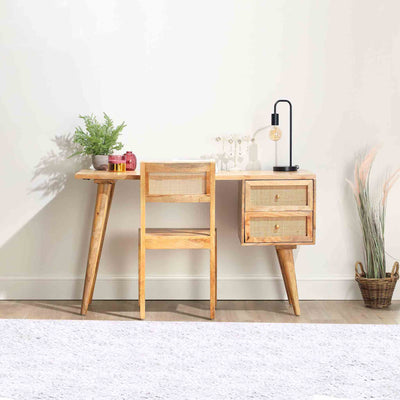 Venti Mango and Cane Desk / Dressing Table