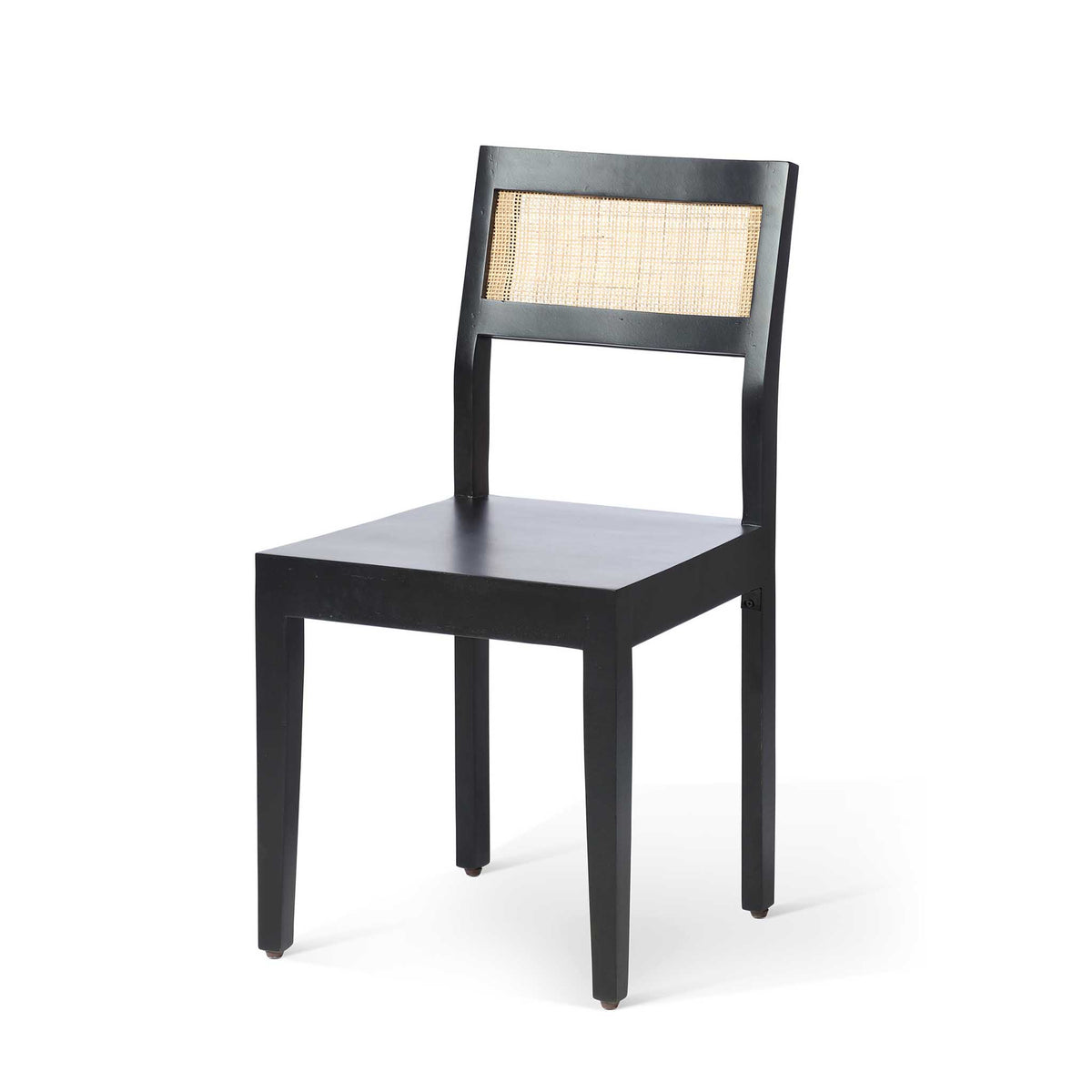 Venti Black Mango Wood & Cane Study or Dining Chair