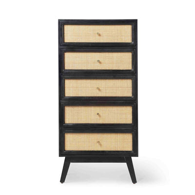 Venti Mango and Cane 5 Drawer Chest