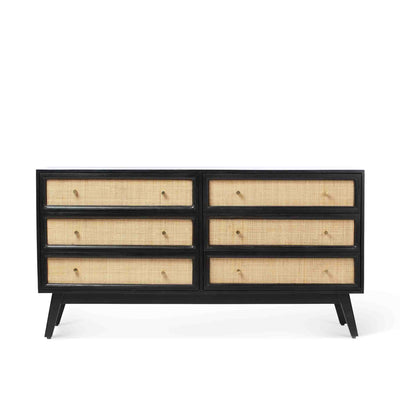 Venti Mango and Cane 6 Drawer Chest