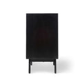 Venti Black Mango Wood & Cane Compact 3 Drawer Chest with Scandi Legs