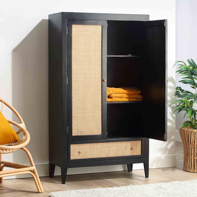 Venti Mango and Cane 2 Door Wardrobe