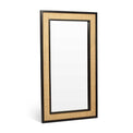 Venti Black Mango Wood & Cane Large Floor Mirror from Roseland Furniture