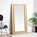 Venti Natural Mango Wood & Cane Large Floor Mirror Lifestyle