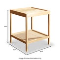 Venti Natural Mango and Cane Side Table dimensions