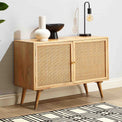 Venti Natural Mango Wood and Cane Small Sideboard Cabinet Lifestyle
