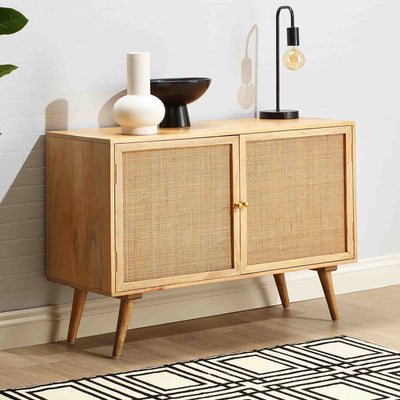 Venti Mango and Cane Small Sideboard