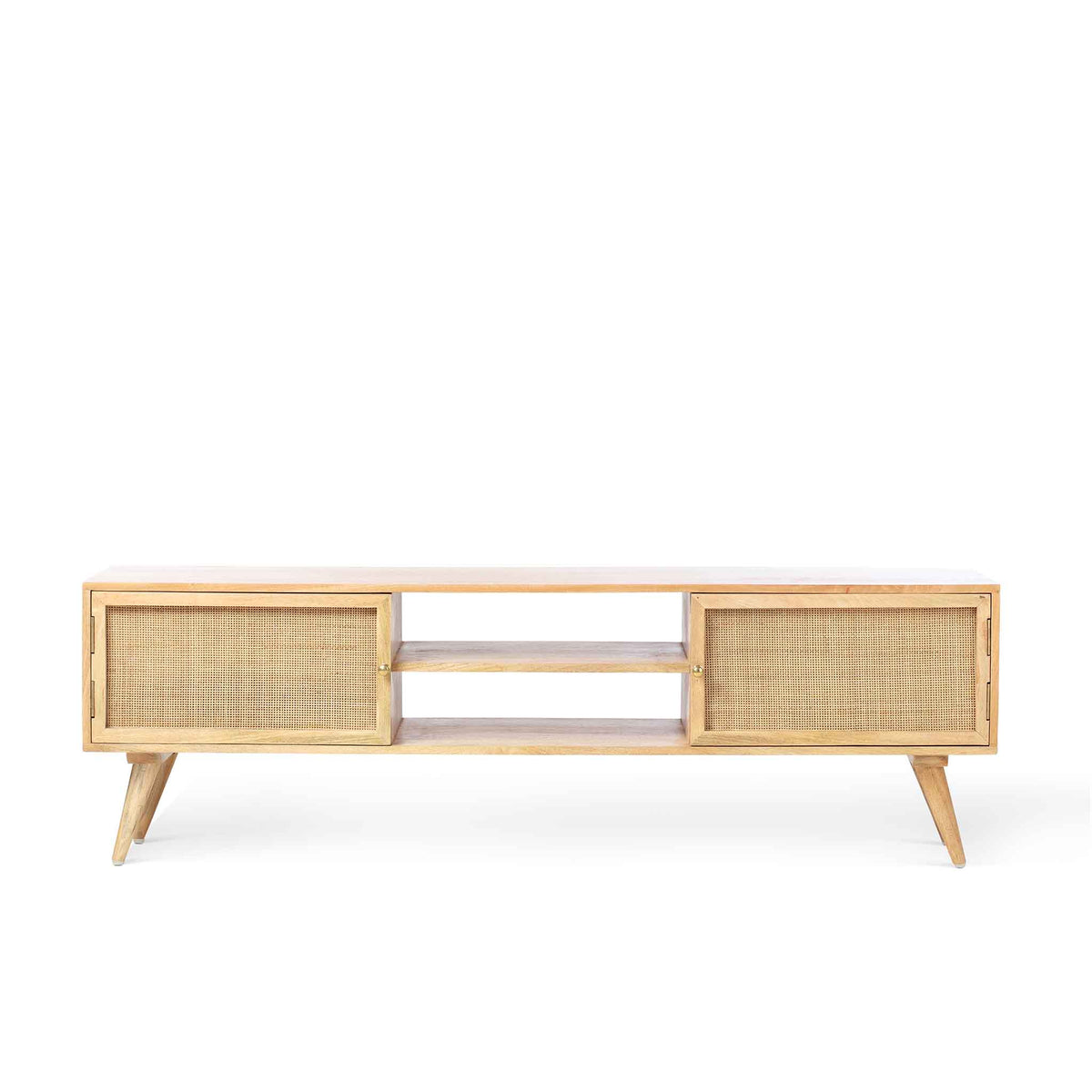Venti Natural Mango Wood and Cane Large TV Stand  from Roseland Furniture