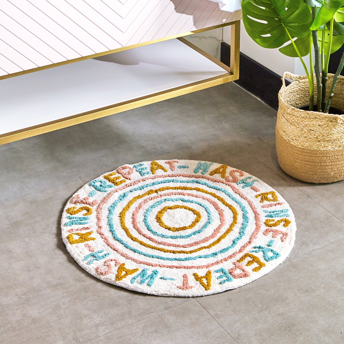 Wash Rinse Repeat 60cm Round Cotton Bath Mat
