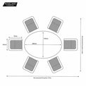 Wentworth 6 Seat 200cm Ellipse Deluxe Rattan Garden Dining Set Dimensions & Size Guide