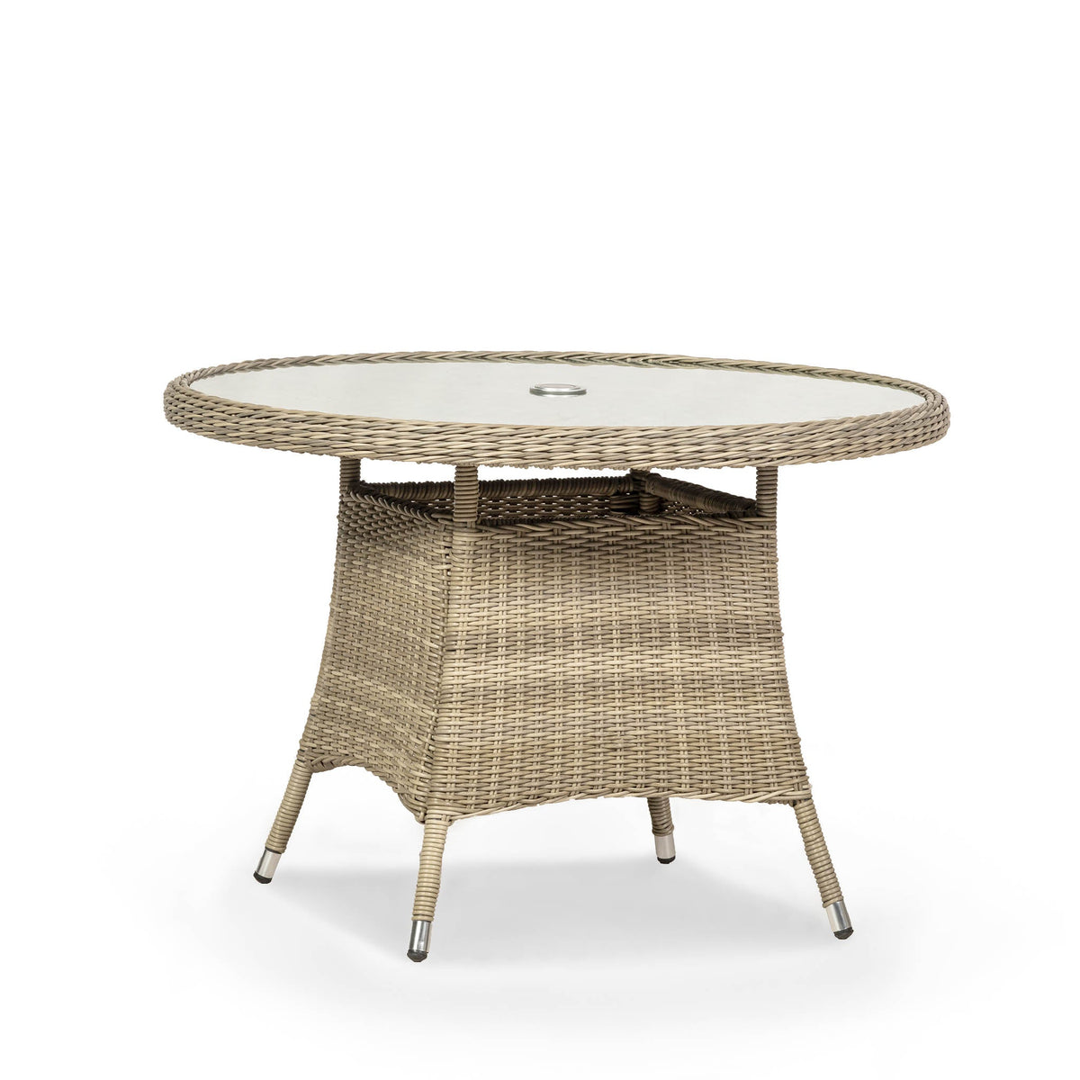 Wentworth 4 Seat 110cm Round Deluxe Rattan Dining Set Table