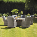 Wentworth 6 Seat 140cm Highback Rattan Outdoor Dining Set