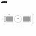 Wentworth 2 Seat Highback Rattan Garden Bistro Set Dimensions & Size Guide