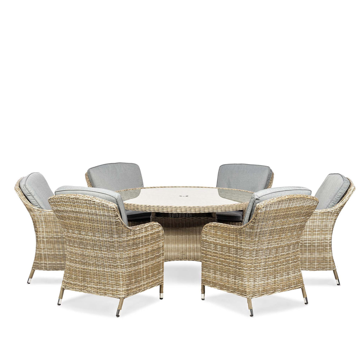 Wentworth 6 Seat 140cm Deluxe Rattan Outdoor  Dining Set