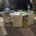 Wentworth 6 Seat Ellipse High-back Rattan Dining Set - Lifestyle