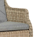 Wentworth 6 Seat Ellipse High-back Rattan Dining Set - View of Arm of Chair