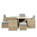Wentworth 8 Seat Deluxe Rattan Cube Garden Dining Set by Roseland Furniture 