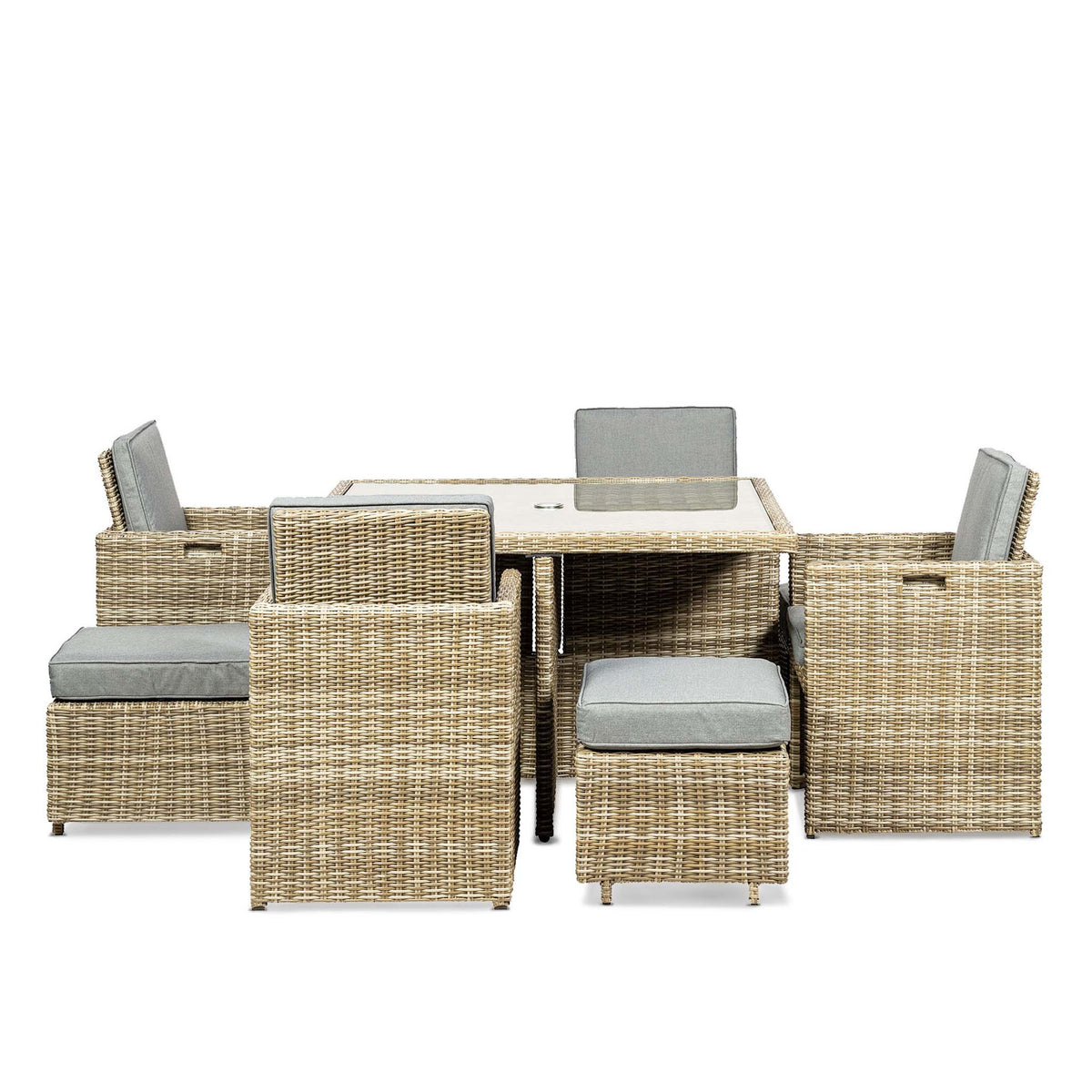 Wentworth 8 Seat Deluxe Rattan Cube Garden Dining Set by Roseland Furniture 