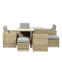 Wentworth 8 Seat Deluxe Rattan Cube Garden Dining Set - Side view