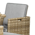 Wentworth 8 Seat Deluxe Rattan Cube Garden Dining Set - Close Up of Side of Chair