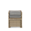 Wentworth 8 Seat Deluxe Rattan Cube Garden Dining Set - Front View of Chair & Foot-Stool Packed up to place under table