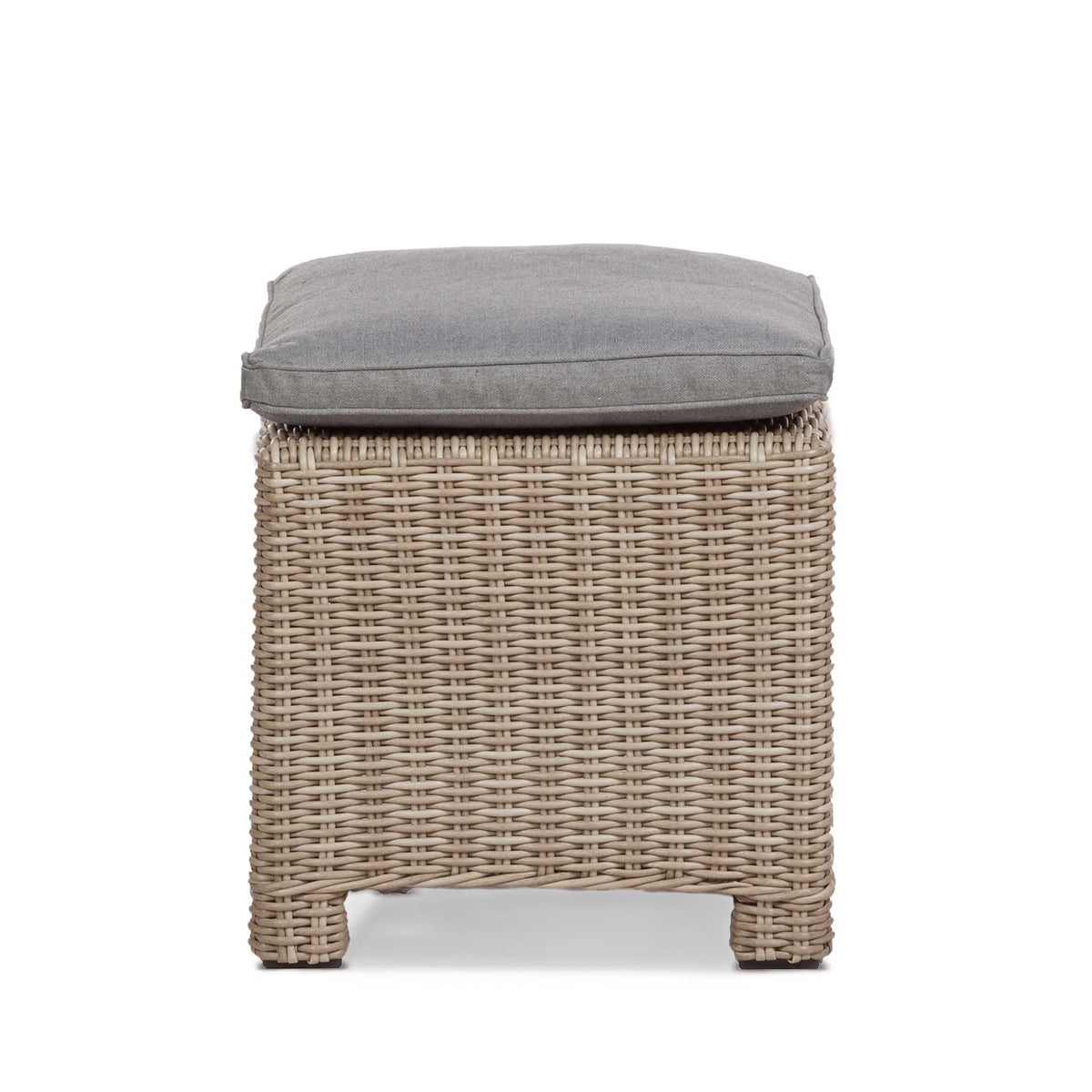 Wentworth Deluxe Rattan Corner Sofa Garden Lounge Set with Adjustable Table - Close up of Stool