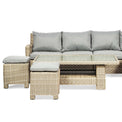 Wentworth Deluxe Rattan Corner Sofa Garden Lounge Set with Adjustable Table - Close up of Stools