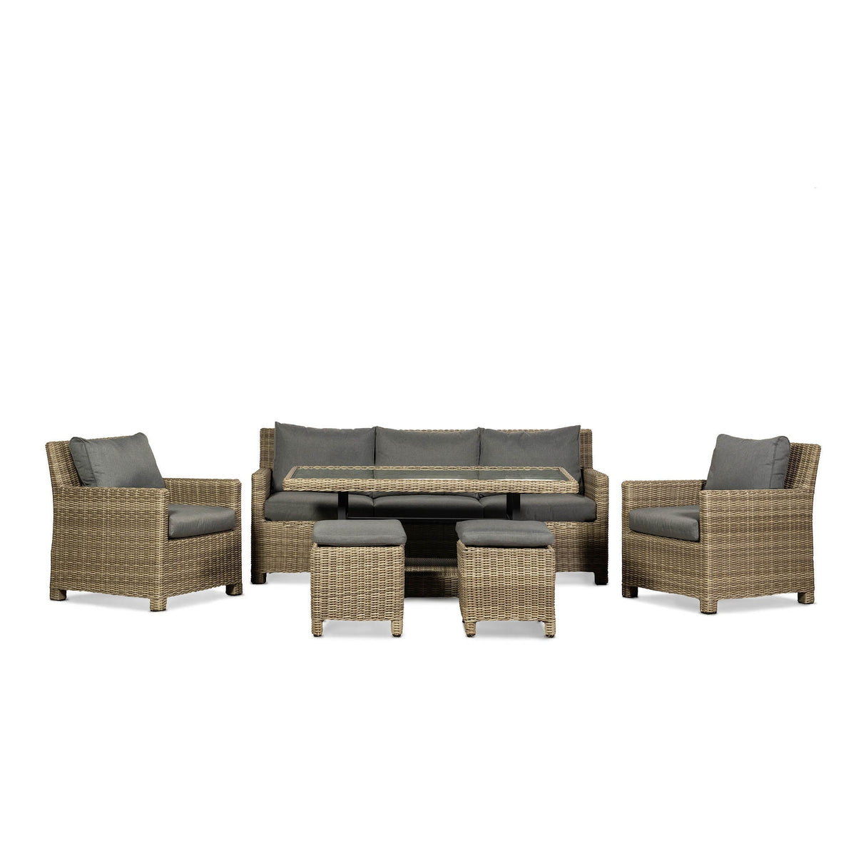 Wentworth Deluxe Rattan Sofa Garden Lounge Set with Adjustable Table - Table up