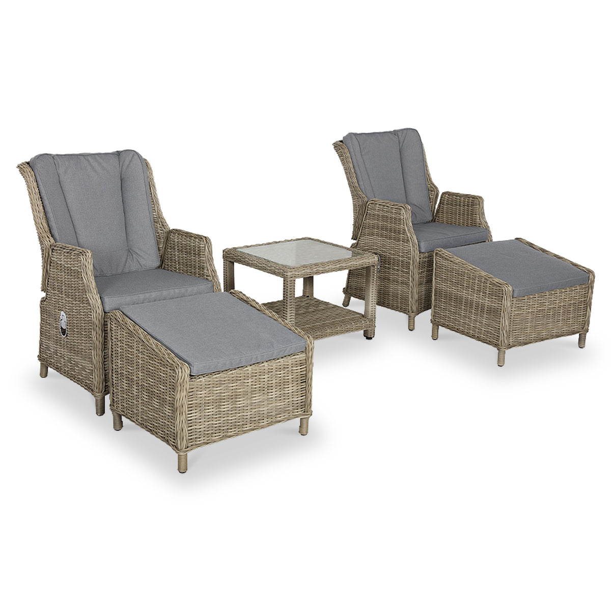 Wentworth Rattan Deluxe Reclining Chair Set from Roseland