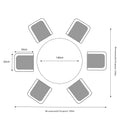 Wentworth 140cm 6 Seater Rattan Round Garden Dining Set Dimensions & Size Guide