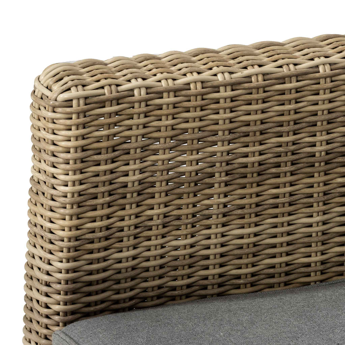 Wentworth Grand Rattan Lounge Set with Coffee Table close up of rattan armrests