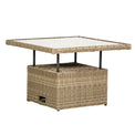 Wentworth Rattan Garden Lounge Dining Set with Adjustable Table with glass top