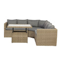 Wentworth Rattan Garden Lounge Dining Set with Corner Sofa & Adjustable Coffee Table