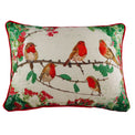 Festive Robins Chenille Polyester Cushion
