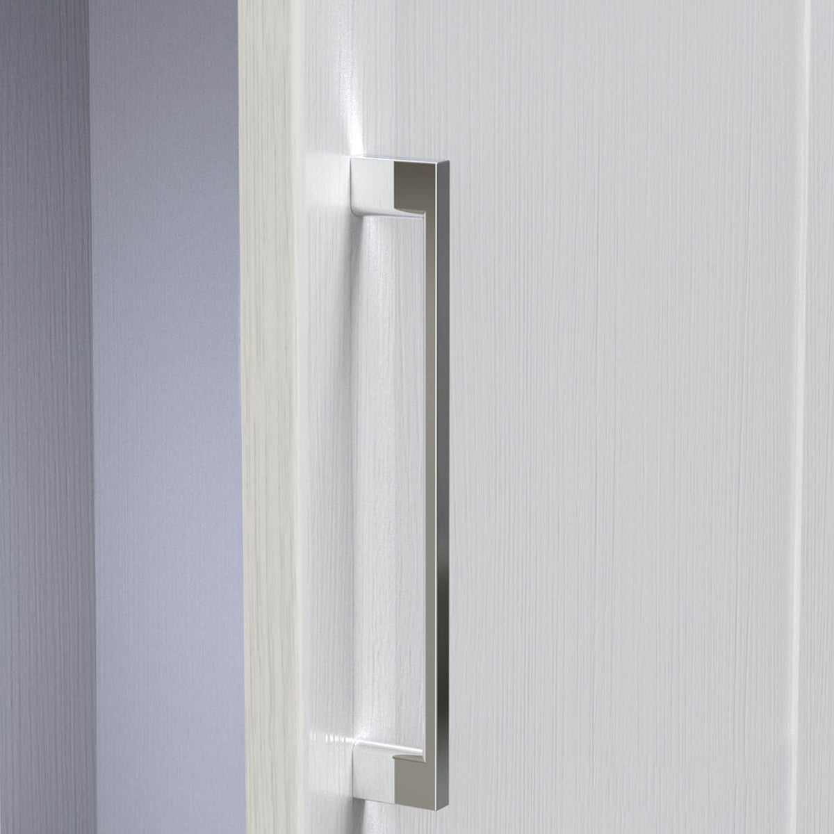 Bellamy White Large 6 door Mirrored Wardrobe with 2 Drawers and chrome handles