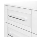 Bellamy White 4 Drawer Deep Storage Chest for Bedroom chrome handle close up