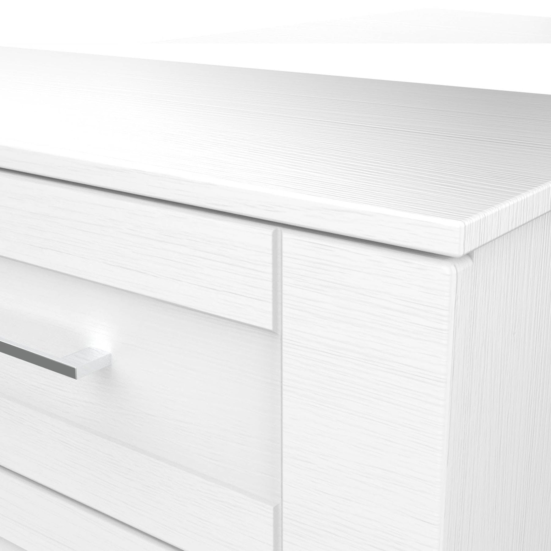 Bellamy 3 Drawer Bedside Table Cabinet wood grain close up