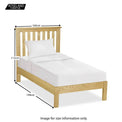 Lanner Oak Single Bed Frame - size guide