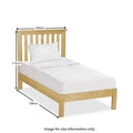 Lanner Oak Single Bed Frame - size guide